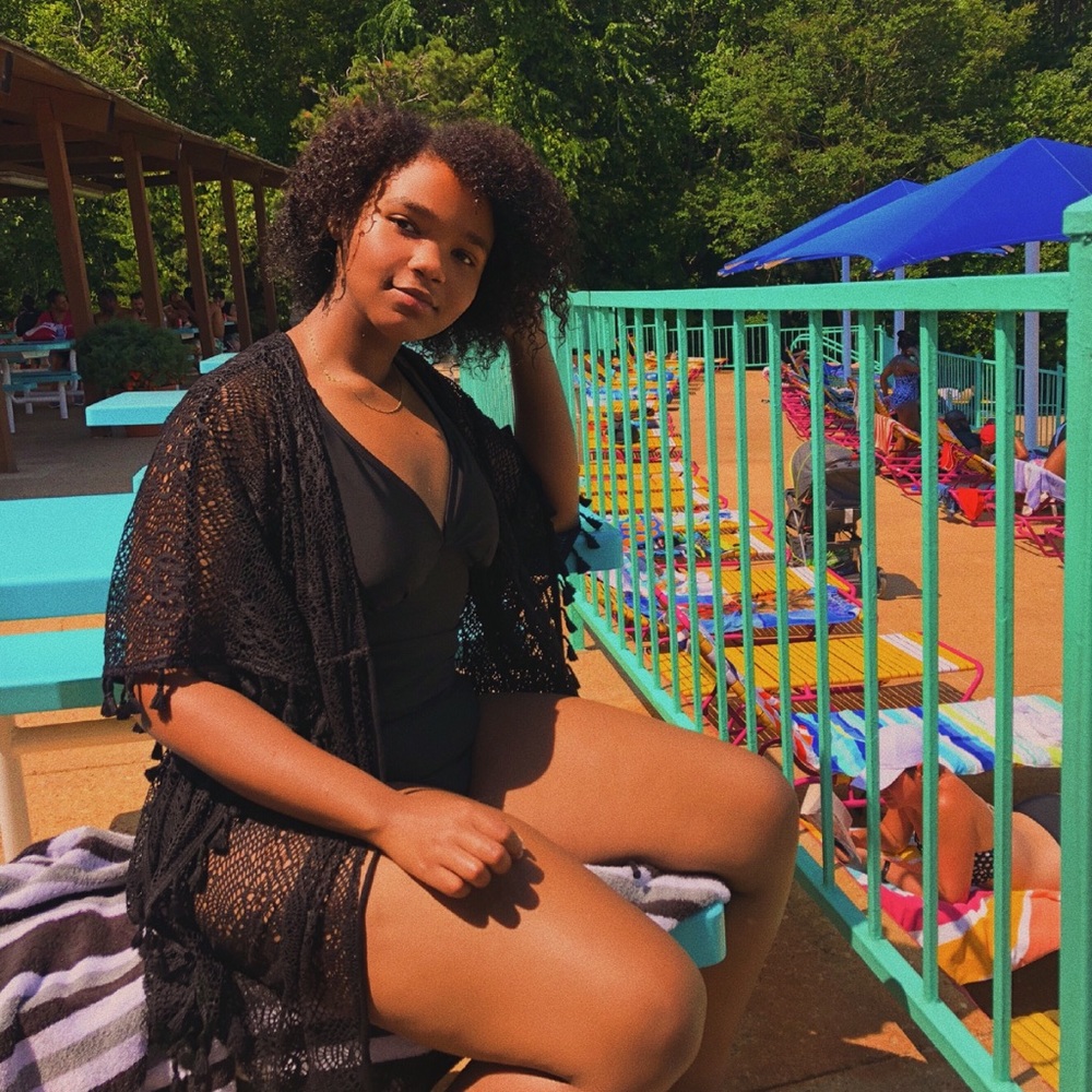 Black one piece swim suit
